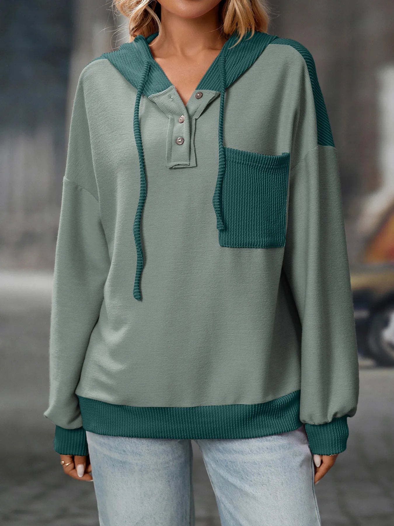 Seraphine - Elegant casual hoodie jacket with drawstring