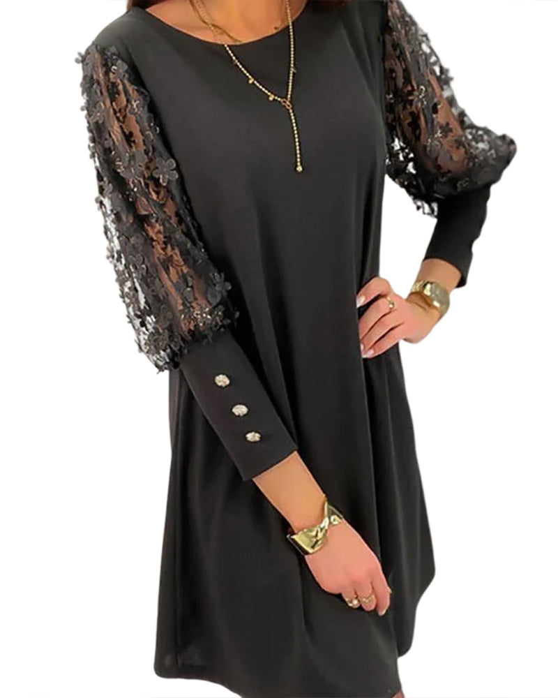 Women's Elegant Mesh Sleeve Summer Dress | Mini