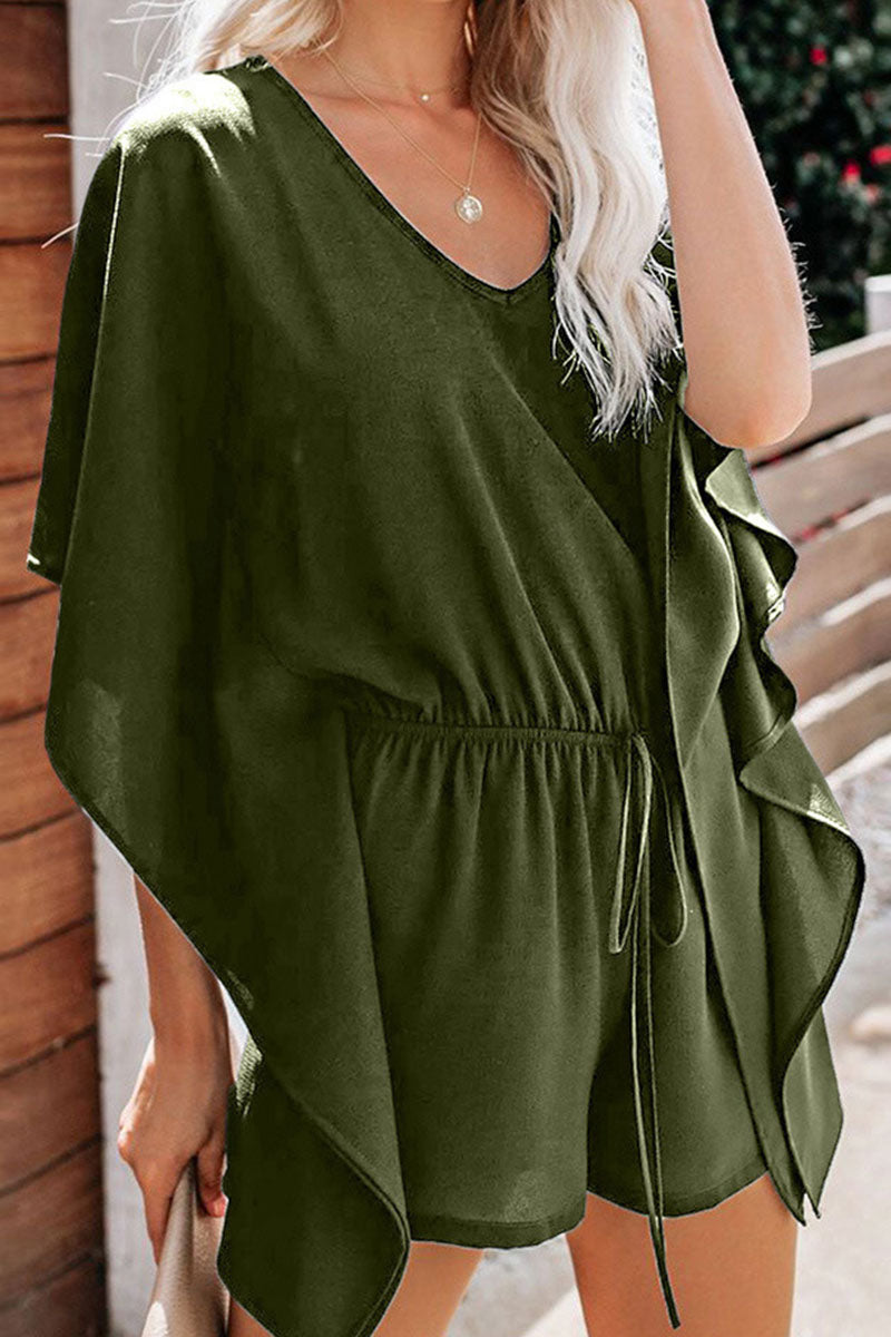 Omelina - Elegant V-neck batwing romper