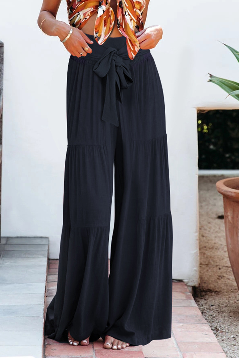 Zenitha - Casual loose high-waist wide-leg trousers