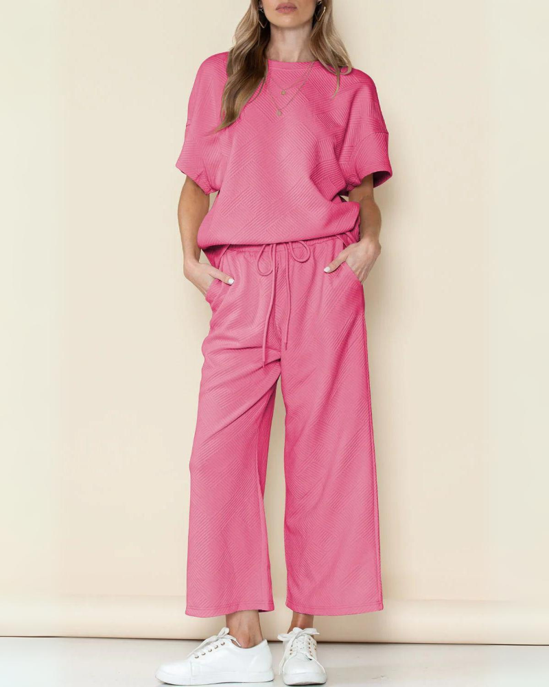 Tessie - Relaxed shirt and wide-leg trouser set