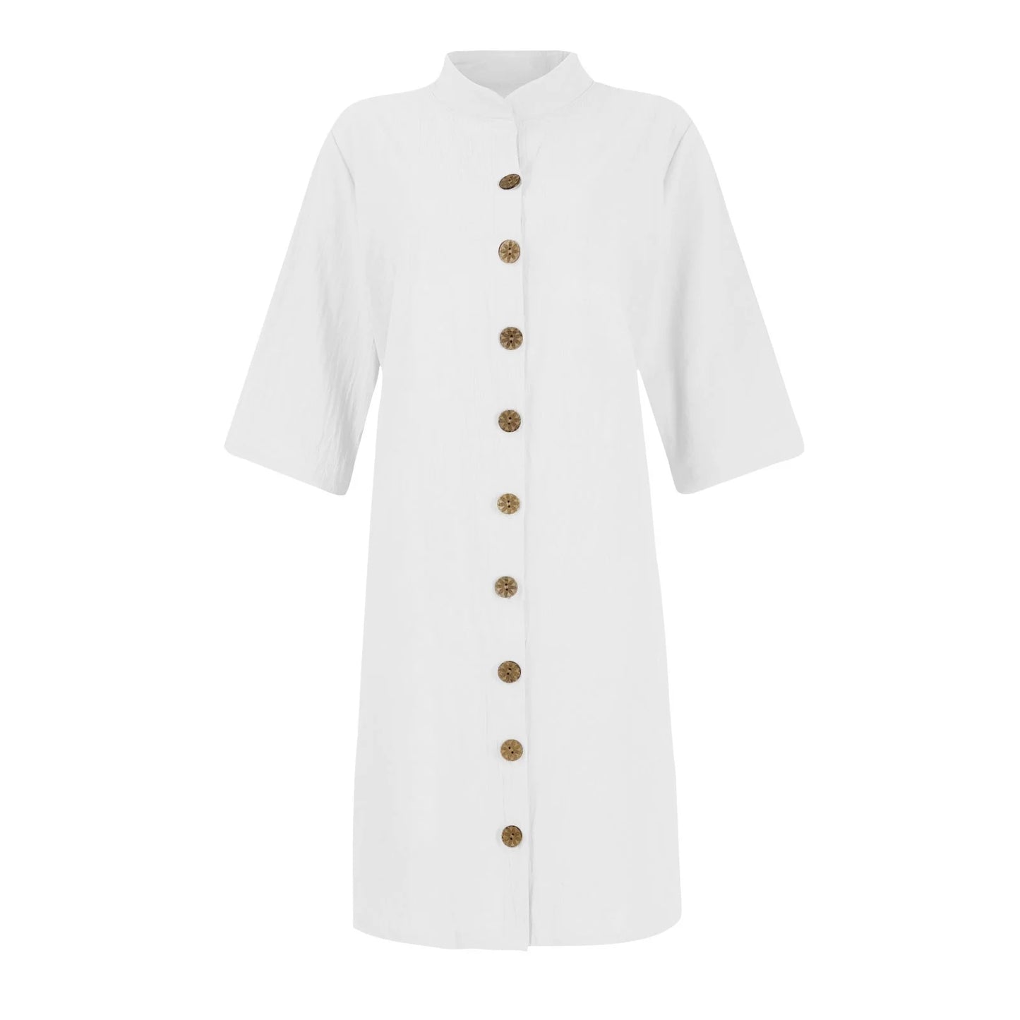 Women's Beach Summer Shirt Dress | Button Down, Long Sleeve