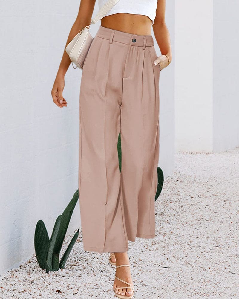 Ovelia - Elegant high-waist wide-leg trousers