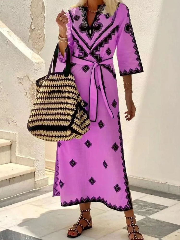Zariah - Elegant vintage half-sleeve dress