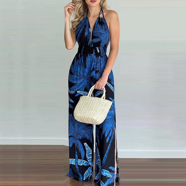 Lindsey - Elegant sleeveless deep V-neck jumpsuit