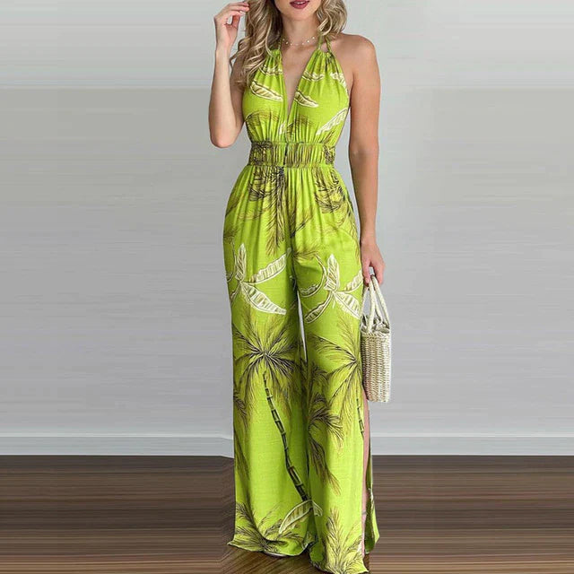 Lindsey - Elegant sleeveless deep V-neck jumpsuit