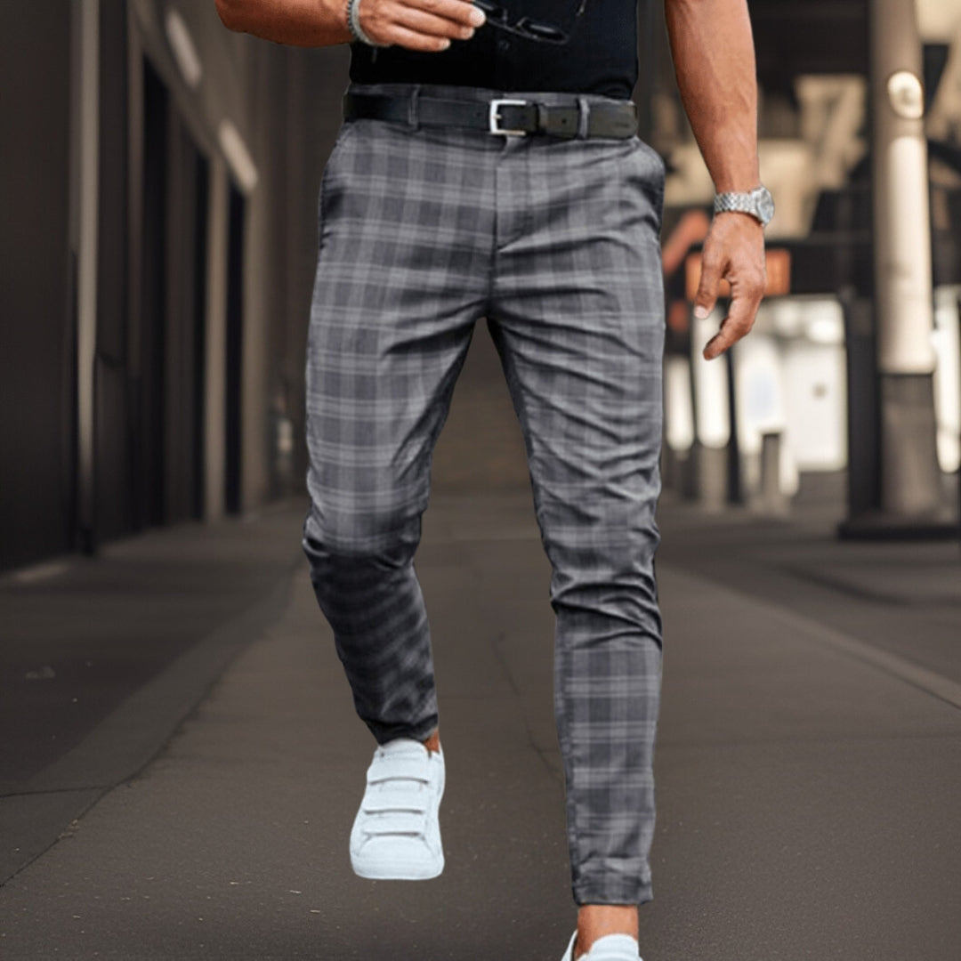 Elegant Checked Men's Trousers | Comfortable, Tailored Fit, Versatile Style