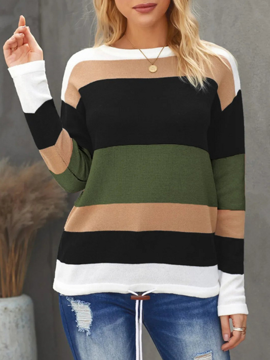 Virelia - Casual striped long-sleeve jumper