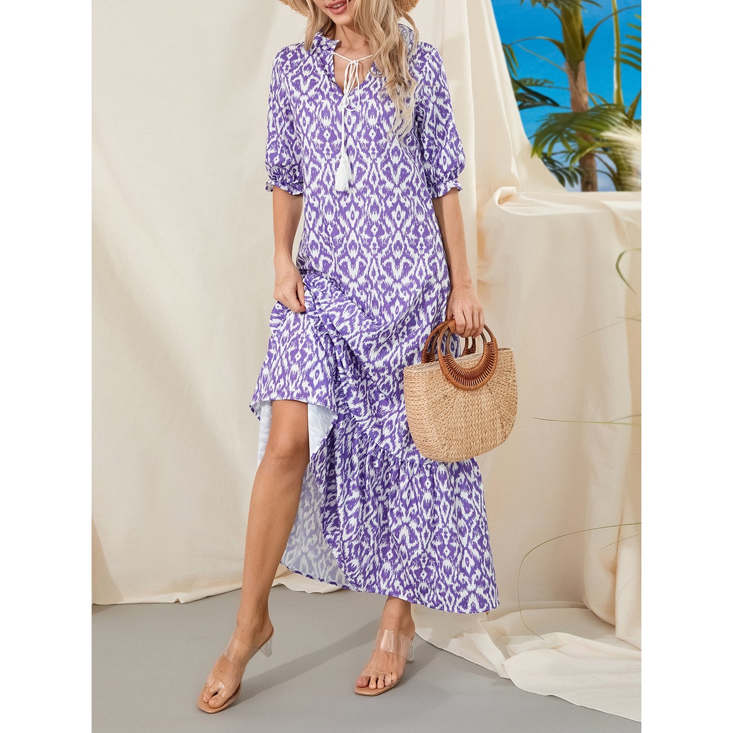 Women's Boho Tassel Summer Dress | Maxi
