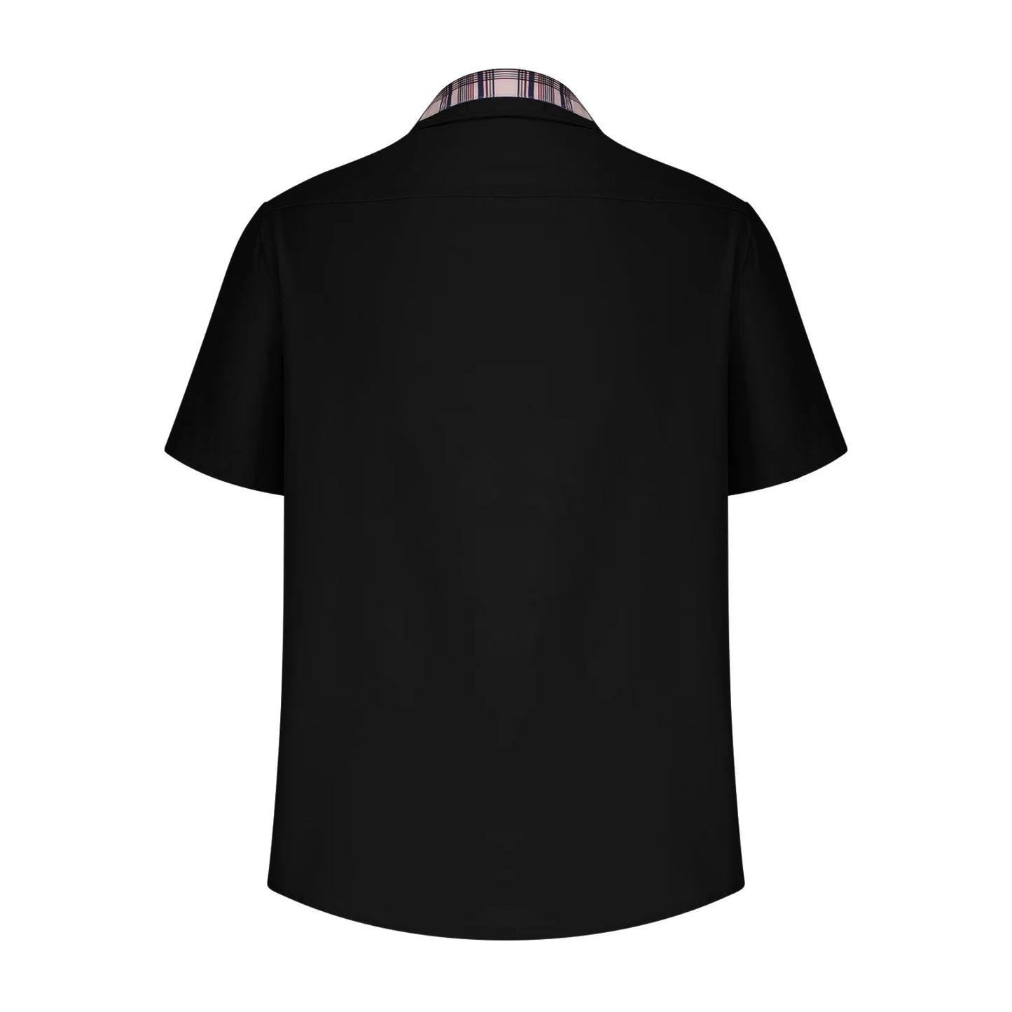 Men’s Summer Casual Shirt | Checked Trim, Short Sleeve
