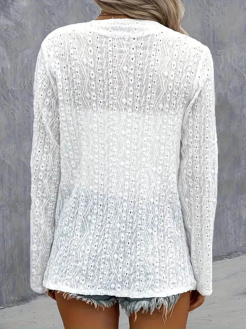 Women’s Summer Crochet Knit Cardigan | Lightweight, Long Sleeve