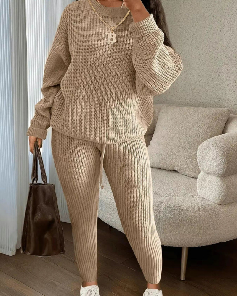 Tiannah - Casual warm knitted sweater and pants set