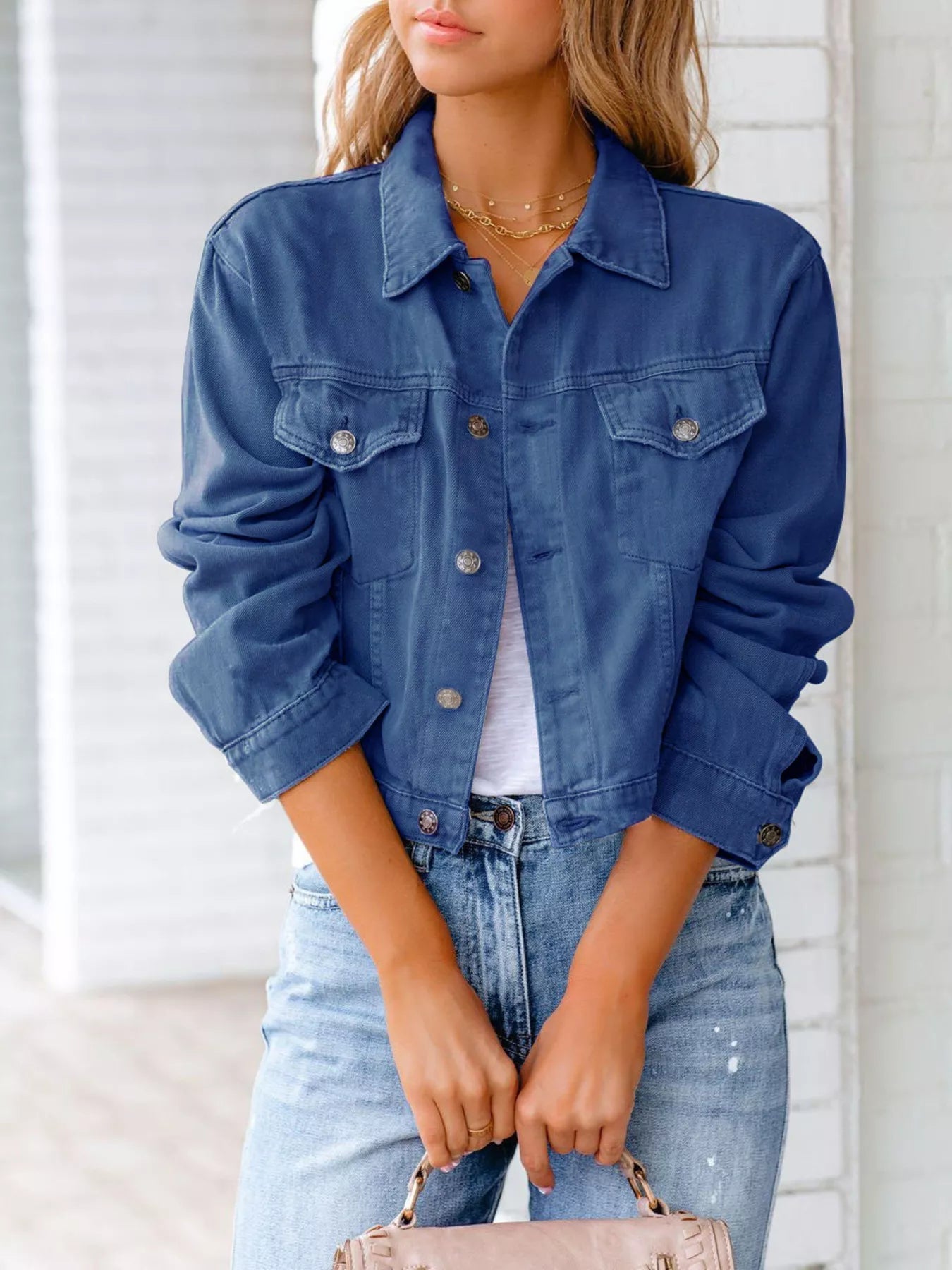 Jannie - Elegant Cropped Denim Jacket