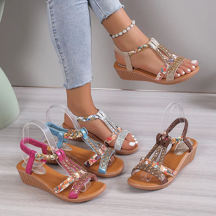 Women's Beaded Wedges | Platform Sandals