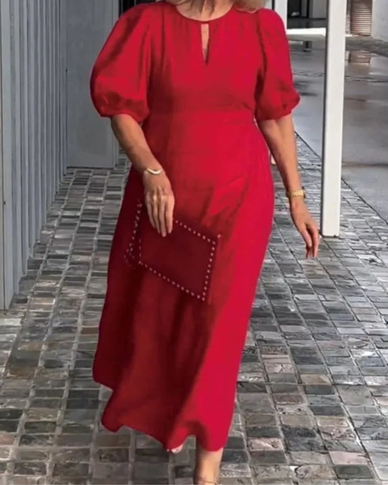 Hyacintha - Casual maxi dress with puff sleeves
