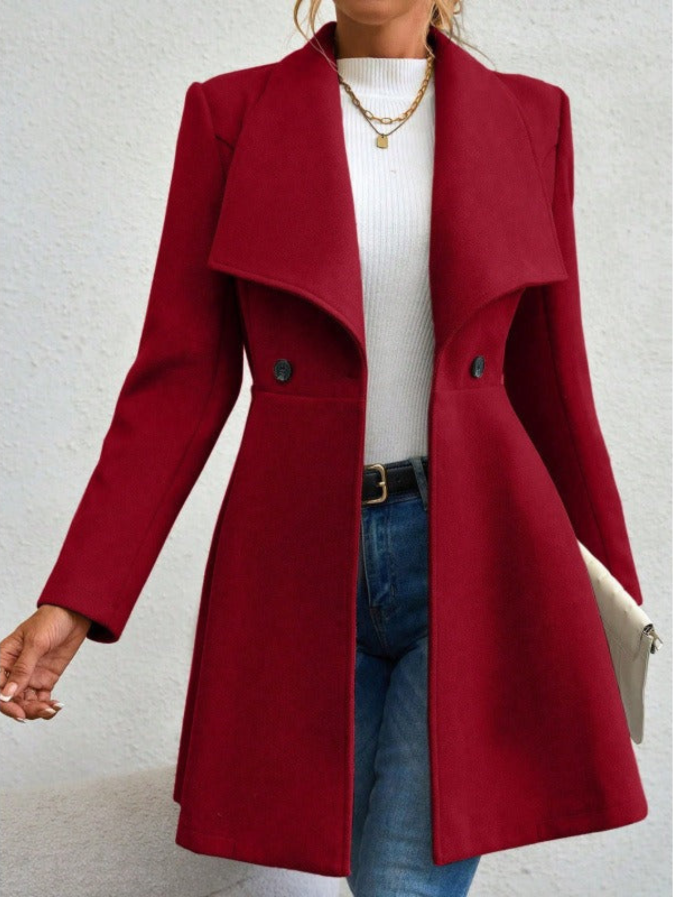 Lacina - Elegant long trench with wide lapel