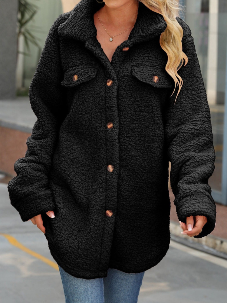 Aida - Elegant Oversized Fleece Jacket