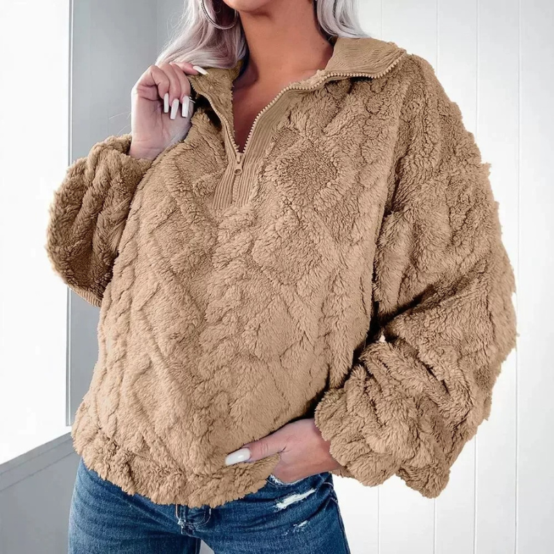 Jamila - Elegant oversized warm fleece jumper