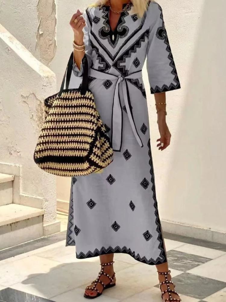 Zariah - Elegant vintage half-sleeve dress