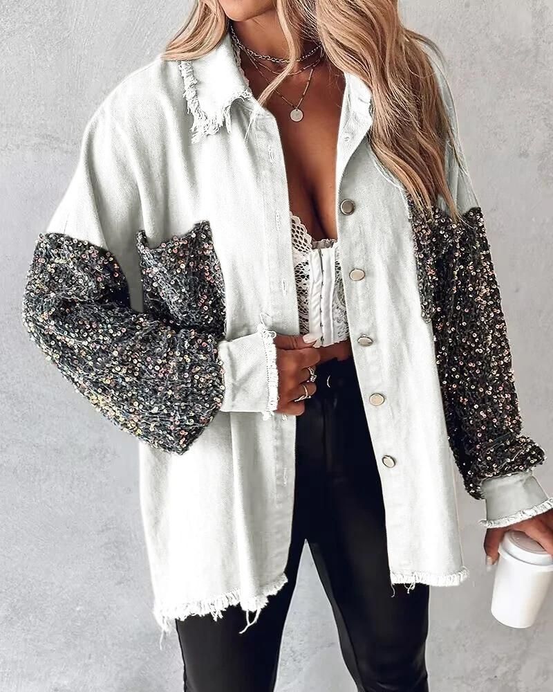 Lindsey - Casual stylish sequin sleeve jacket