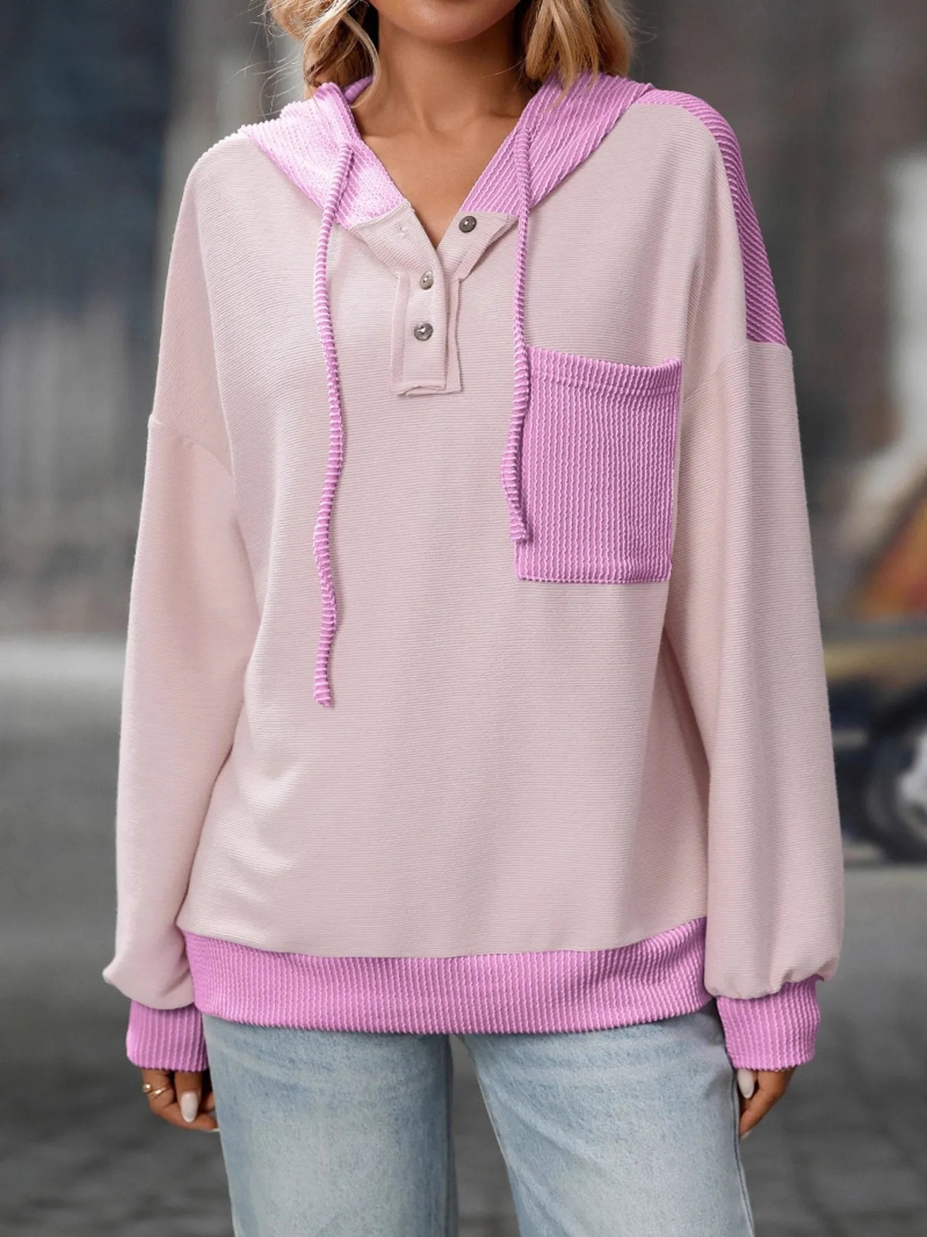 Seraphine - Elegant casual hoodie jacket with drawstring