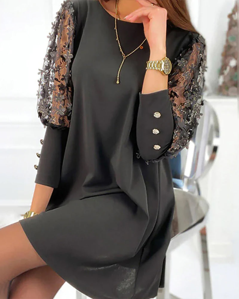 Women's Elegant Mesh Sleeve Summer Dress | Mini