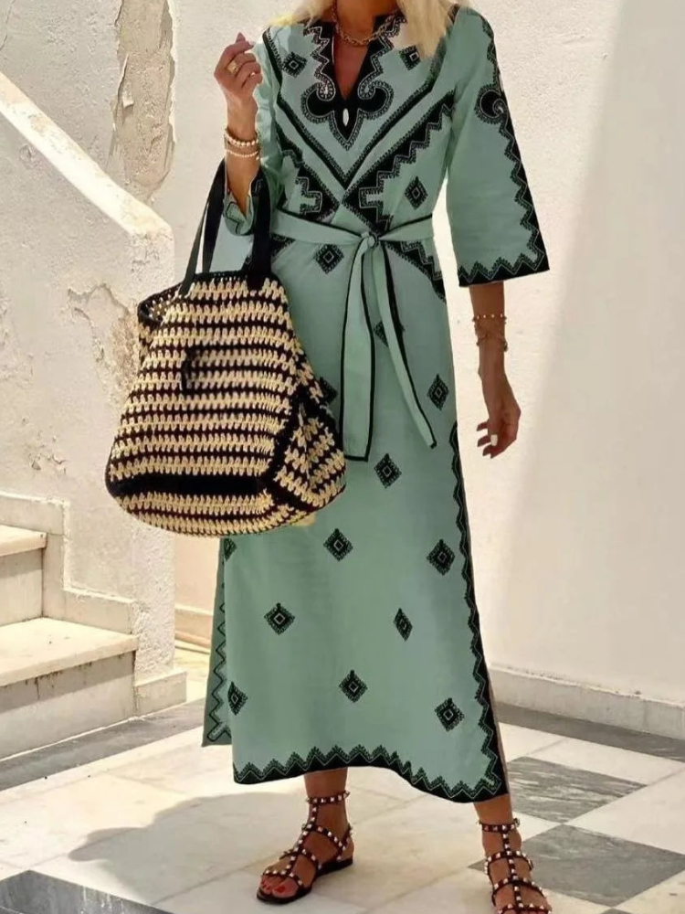 Zariah - Elegant vintage half-sleeve dress