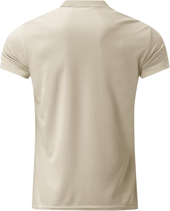Men's Slim Fit Polo Shirt | Zipper Neck, Short Sleeve