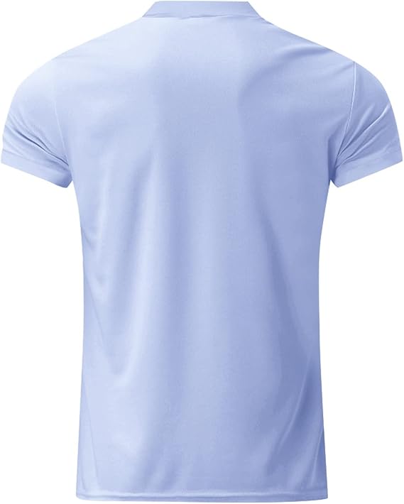 Men's Slim Fit Polo Shirt | Zipper Neck, Short Sleeve