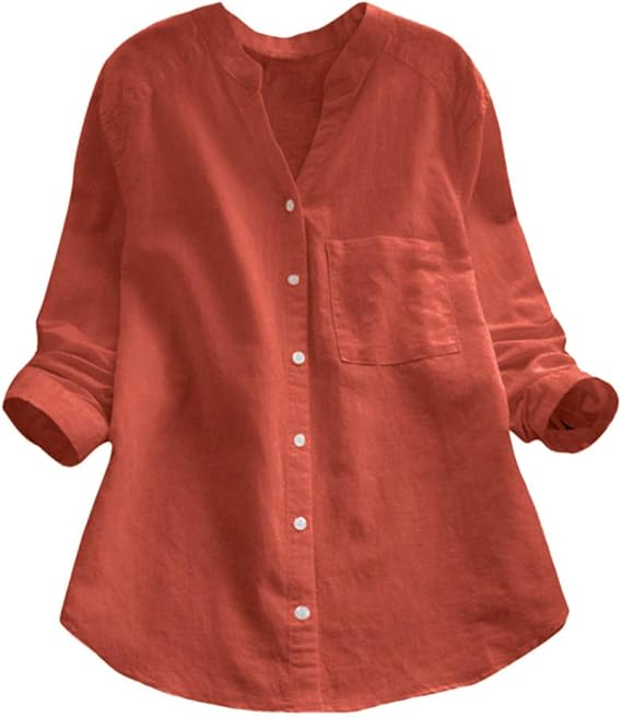 Women’s Summer Tunic Blouse | Long Sleeve, Button-Down