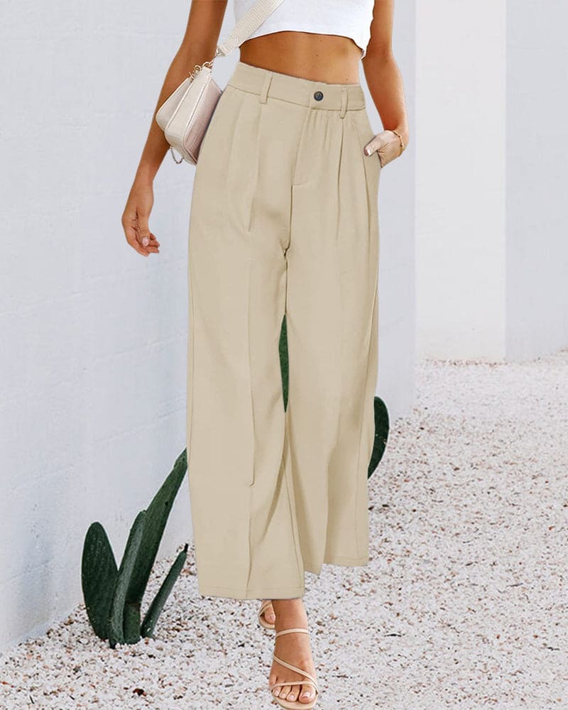 Ovelia - Elegant high-waist wide-leg trousers