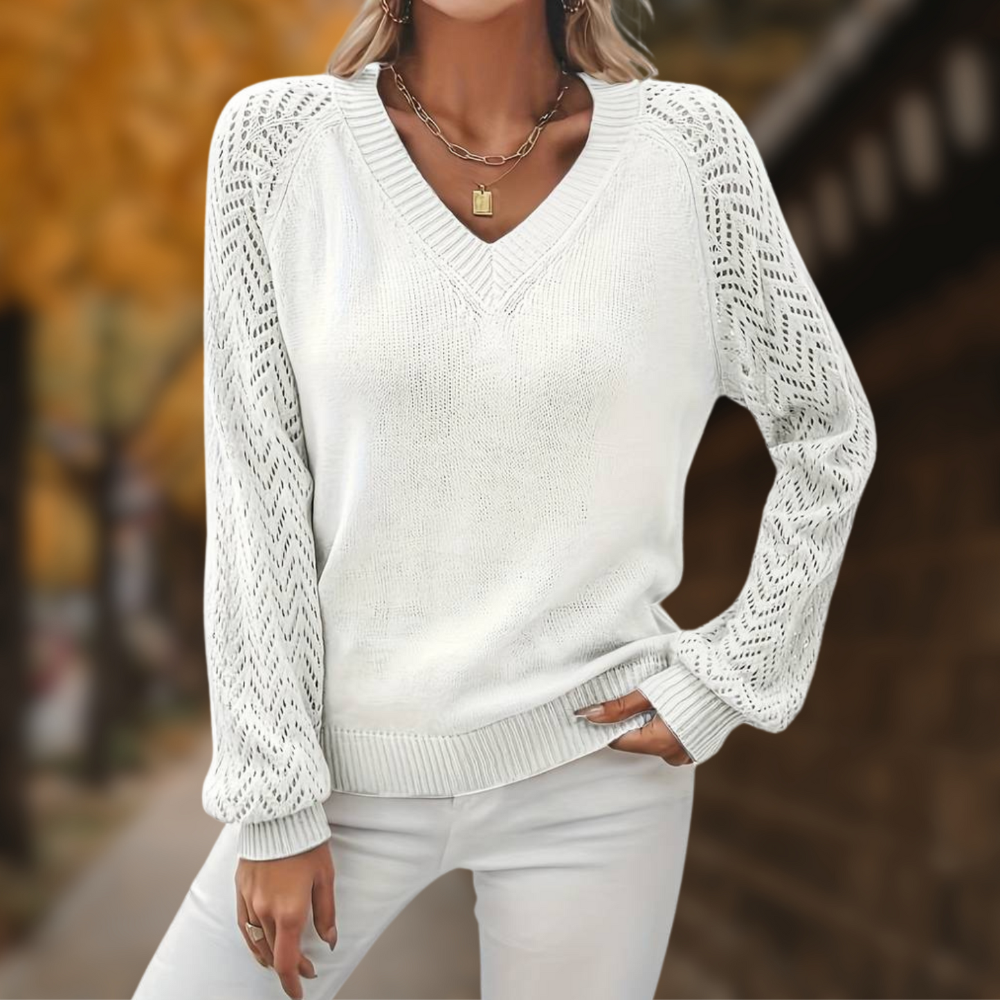 Naomie - Casual Elegant V-Neck Sweater