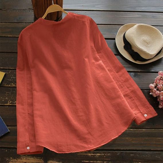 Women’s Summer Tunic Blouse | Long Sleeve, Button-Down