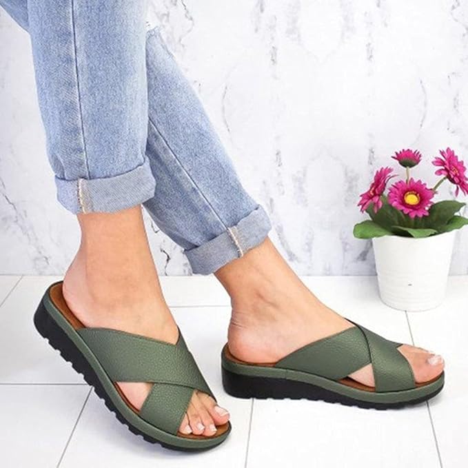 Women's Summer Slip-On Sandals | Criss-Cross, Open Toe