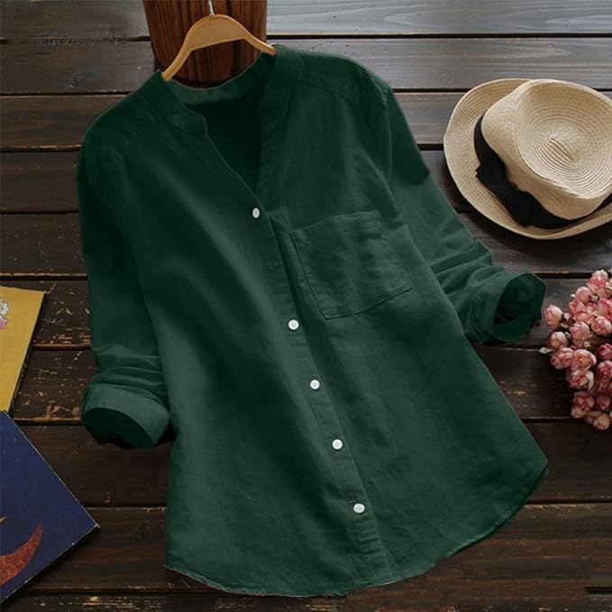 Women’s Summer Tunic Blouse | Long Sleeve, Button-Down