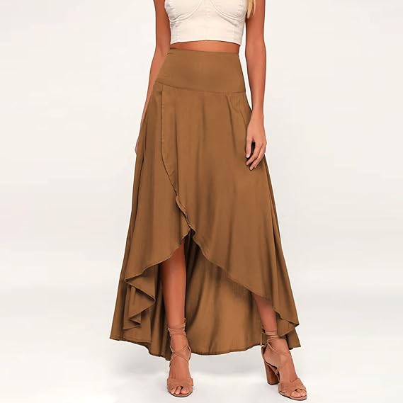 Women's Summer Midi Skirt | Wrap Front, A-Line