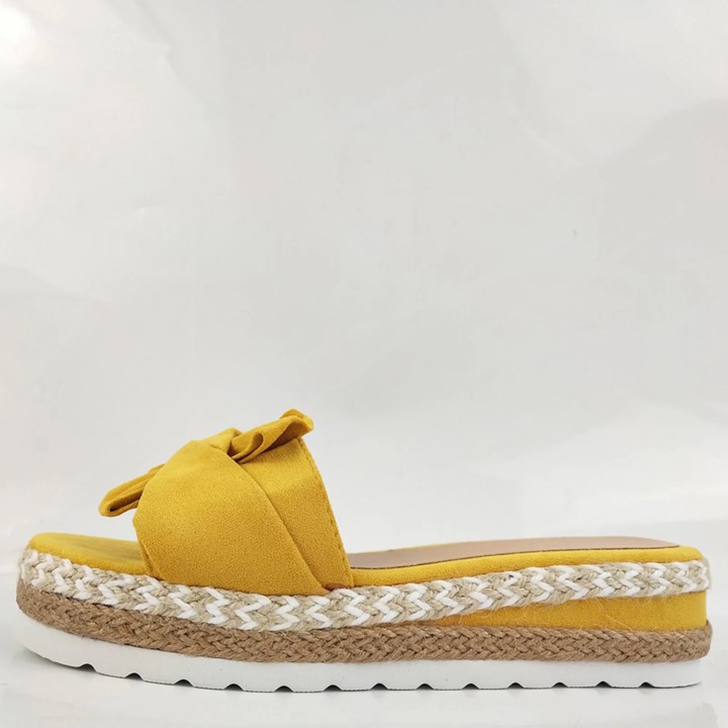 Women’s Summer Platform Slides | Open Toe, Bow Detail