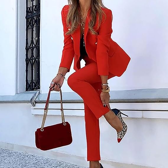 Women’s Co Ord Set | Double-Breasted, Slim-Leg