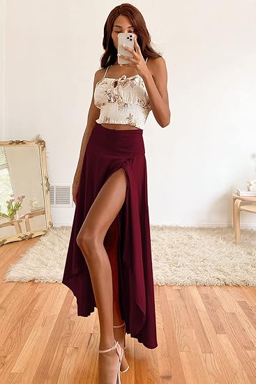 Women's Summer Midi Skirt | Wrap Front, A-Line