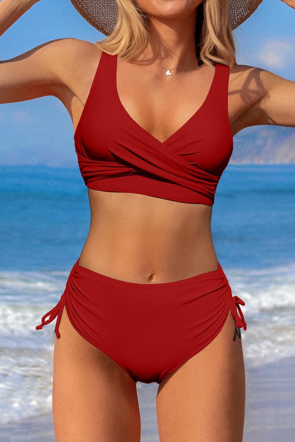 Women's Supportive Summer Bikini | High Waisted, Wrap Top