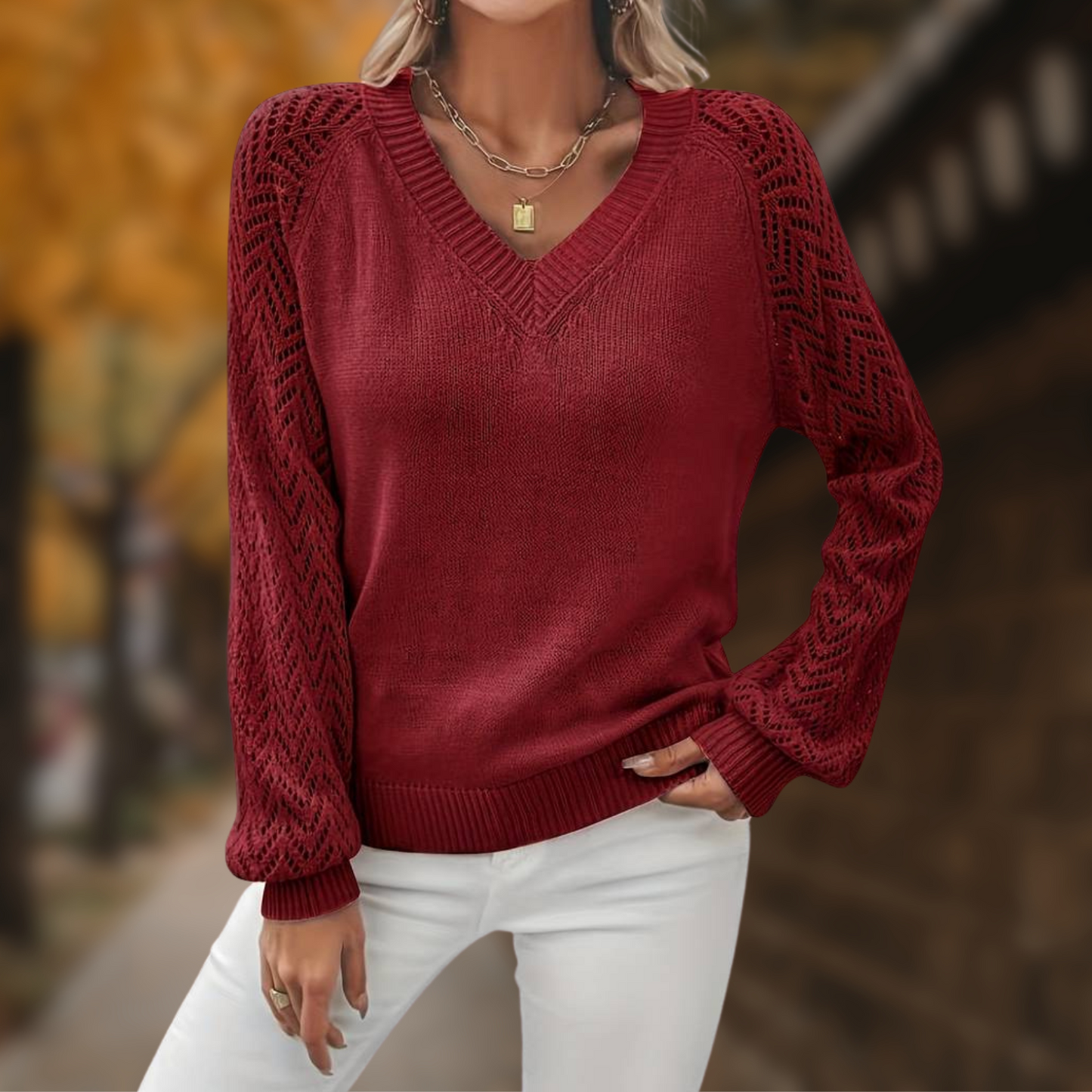 Naomie - Casual Elegant V-Neck Sweater