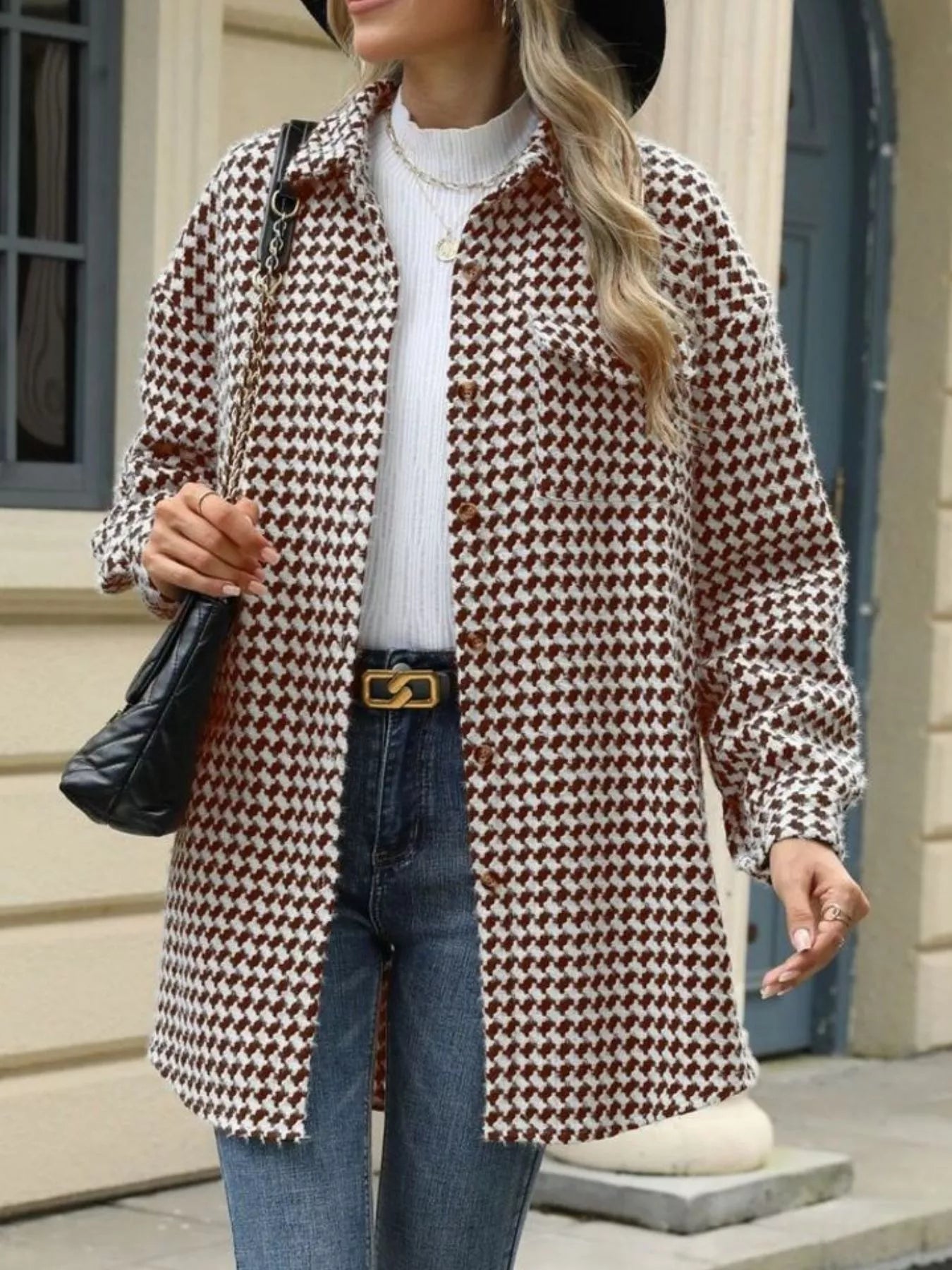 Aila - Elegant Warm Long-Sleeve Coat with Buttons