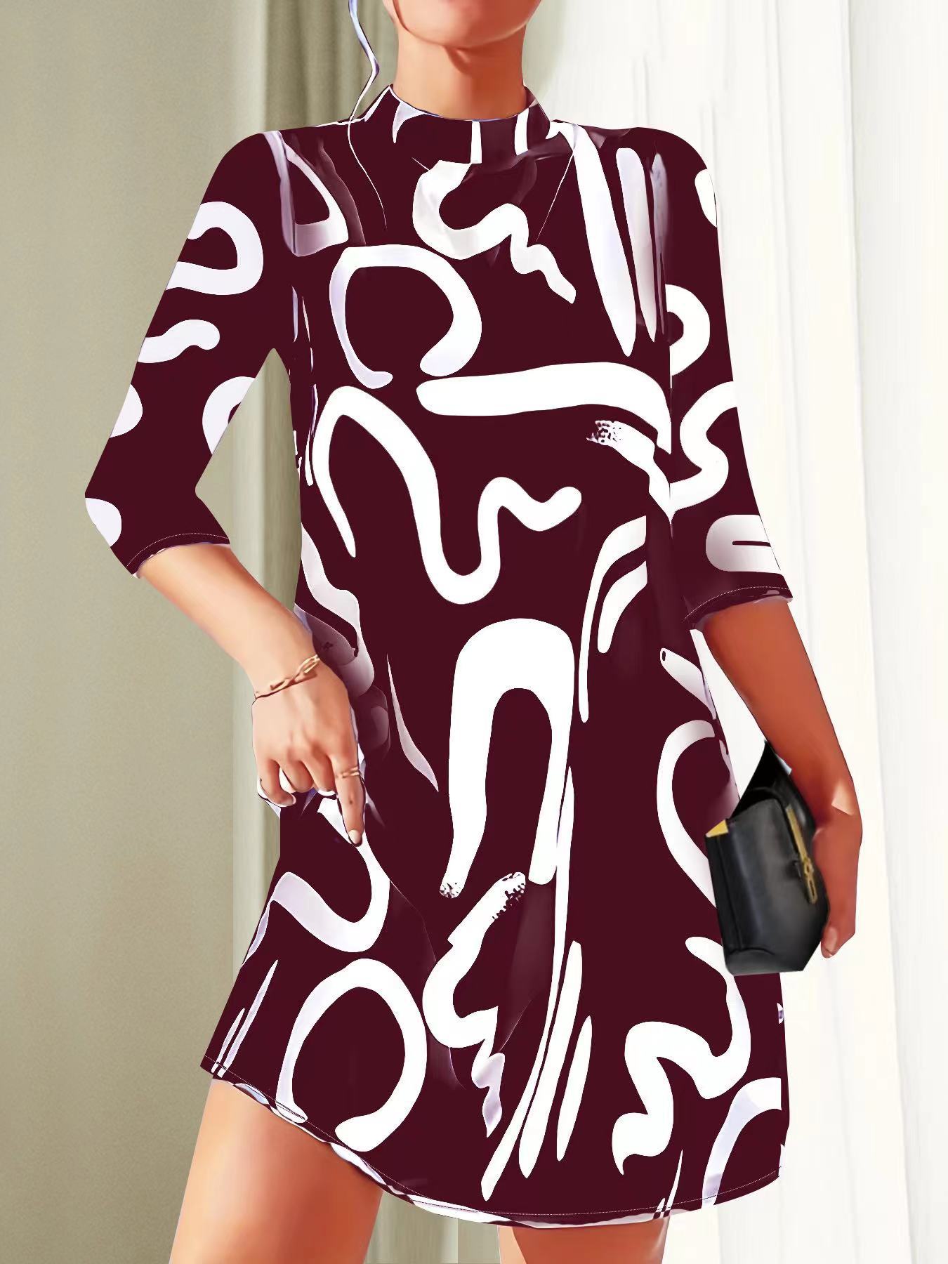 Women's Abstract Print Party Dress | Mini