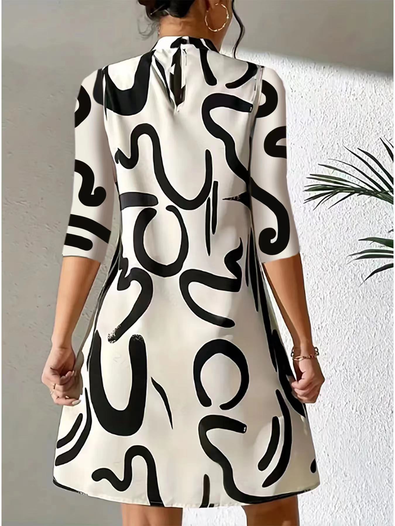Women's Abstract Print Party Dress | Mini
