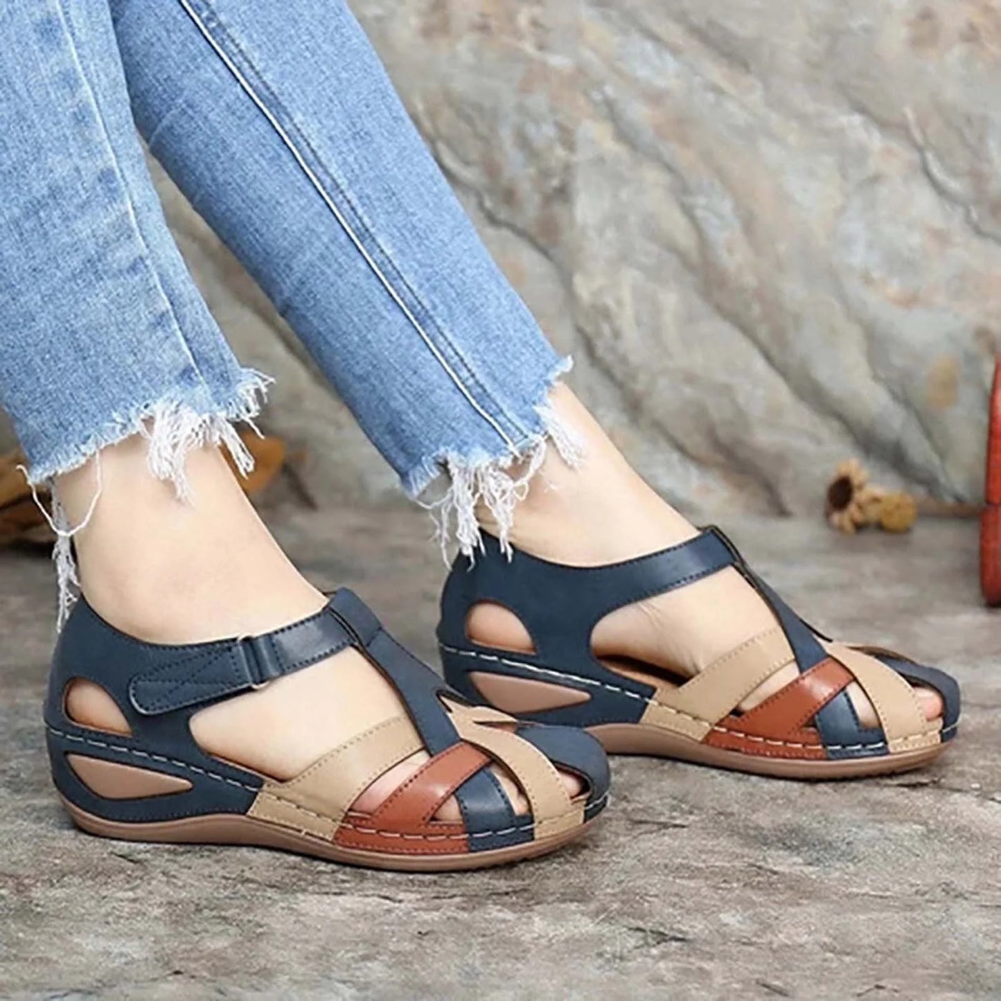 Women’s Colorblock Summer Sandals | Open Toe, Arch Support