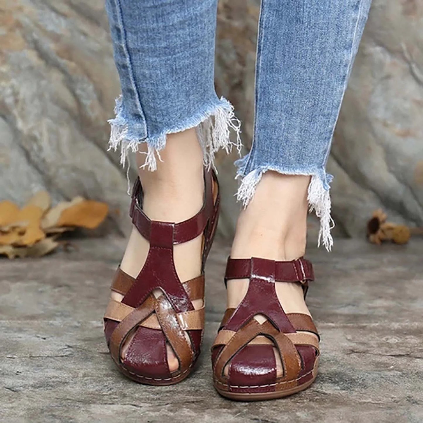 Women’s Colorblock Summer Sandals | Open Toe, Arch Support