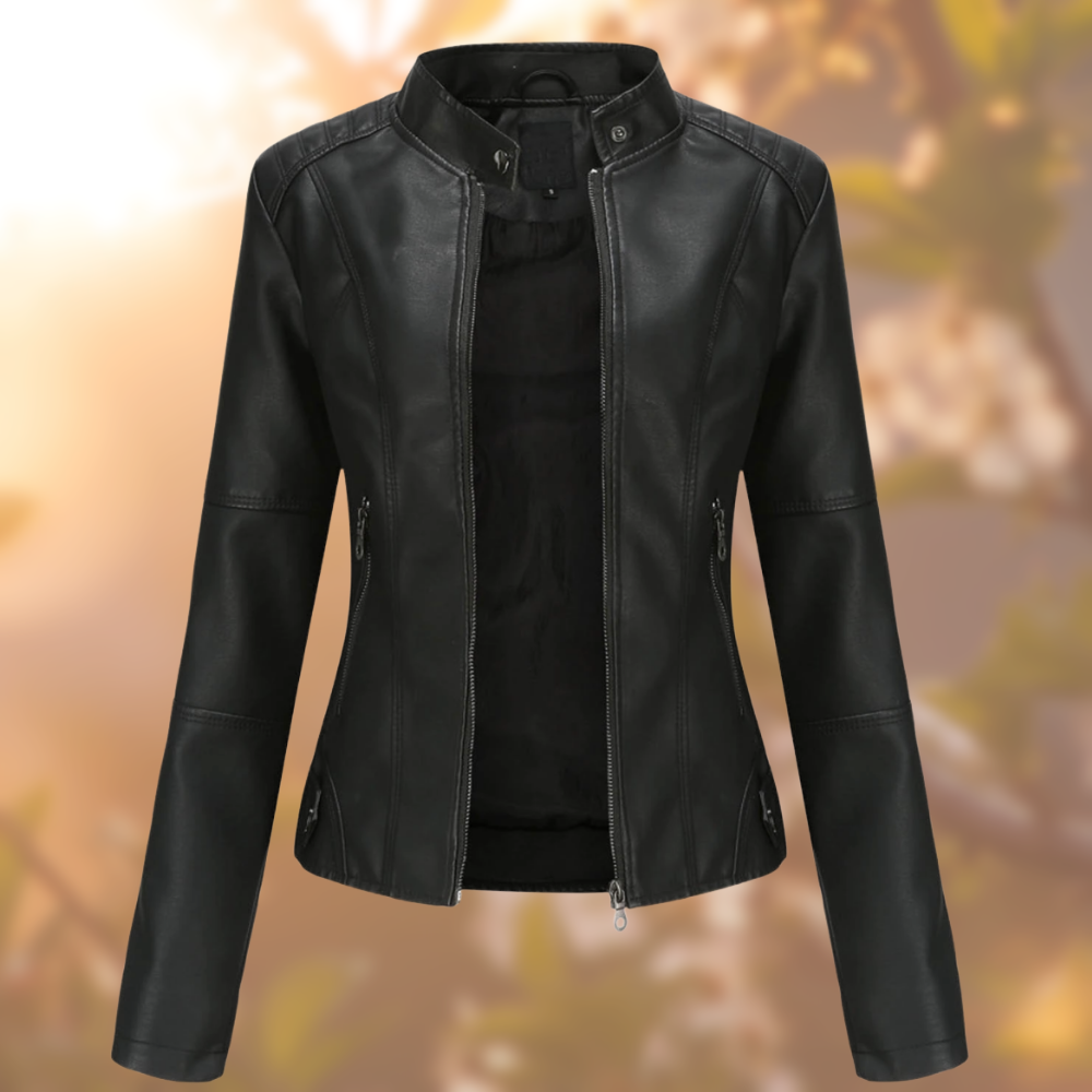 Chic Women's Leather Biker Jacket | Premium Quality, Stylish Design