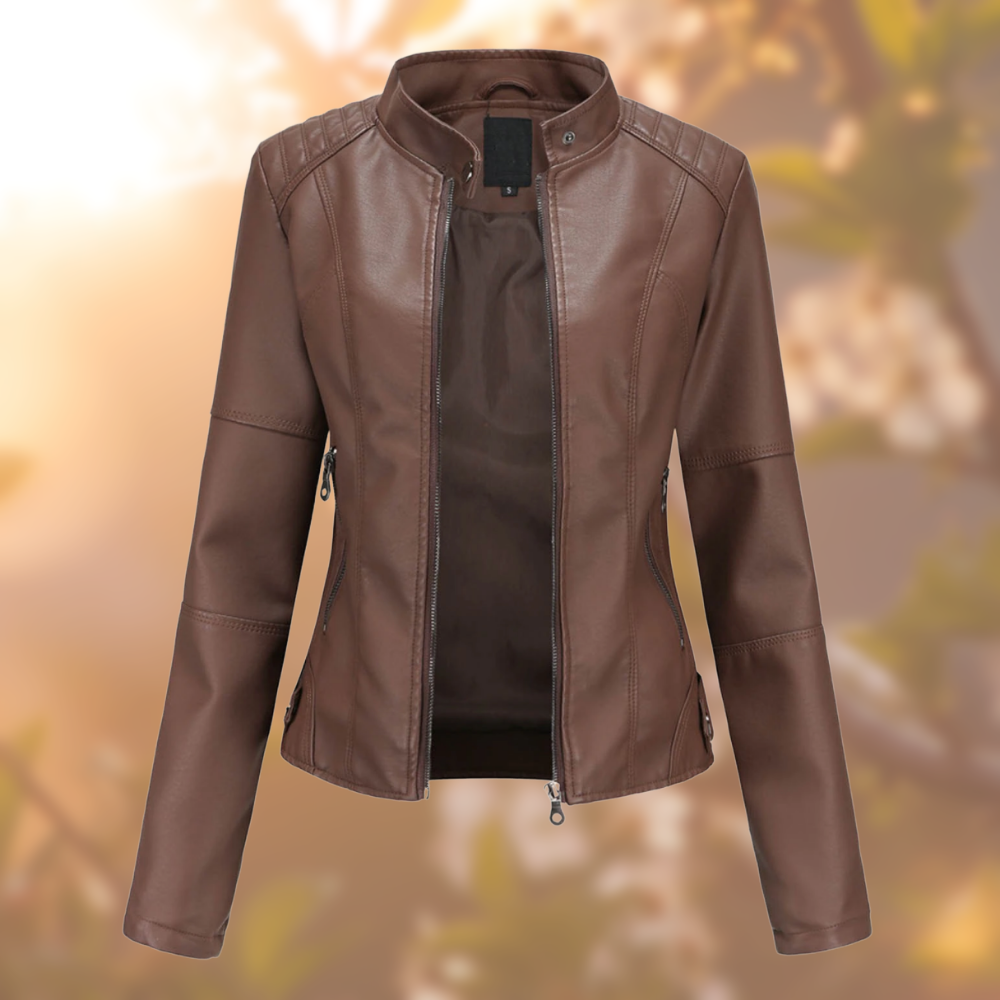 Chic Women's Leather Biker Jacket | Premium Quality, Stylish Design