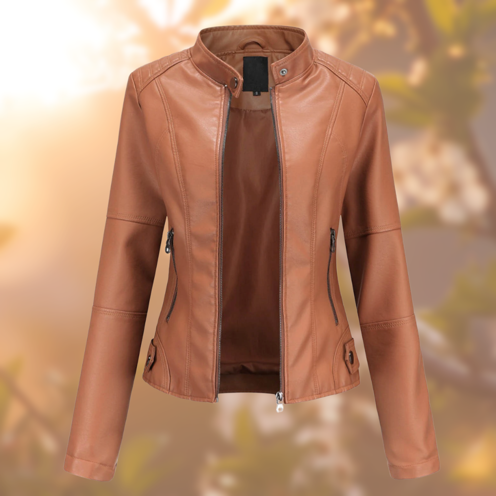 Chic Women's Leather Biker Jacket | Premium Quality, Stylish Design