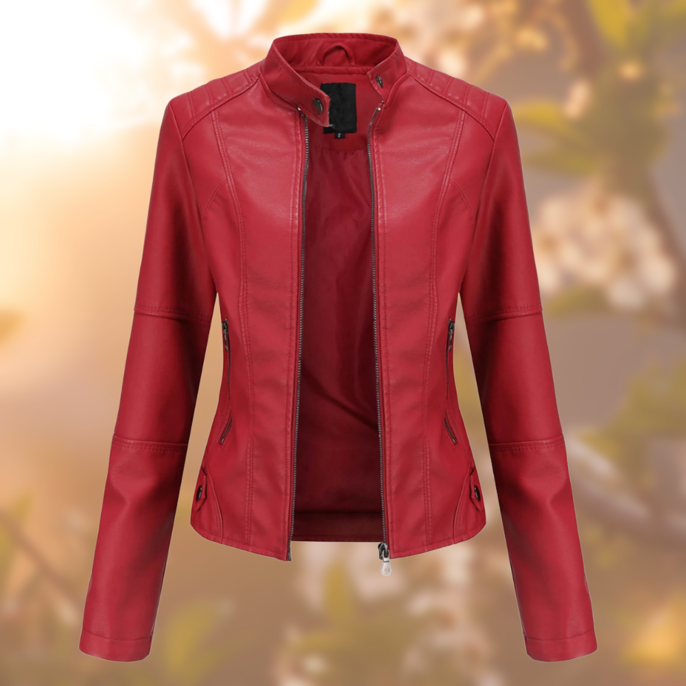Chic Women's Leather Biker Jacket | Premium Quality, Stylish Design